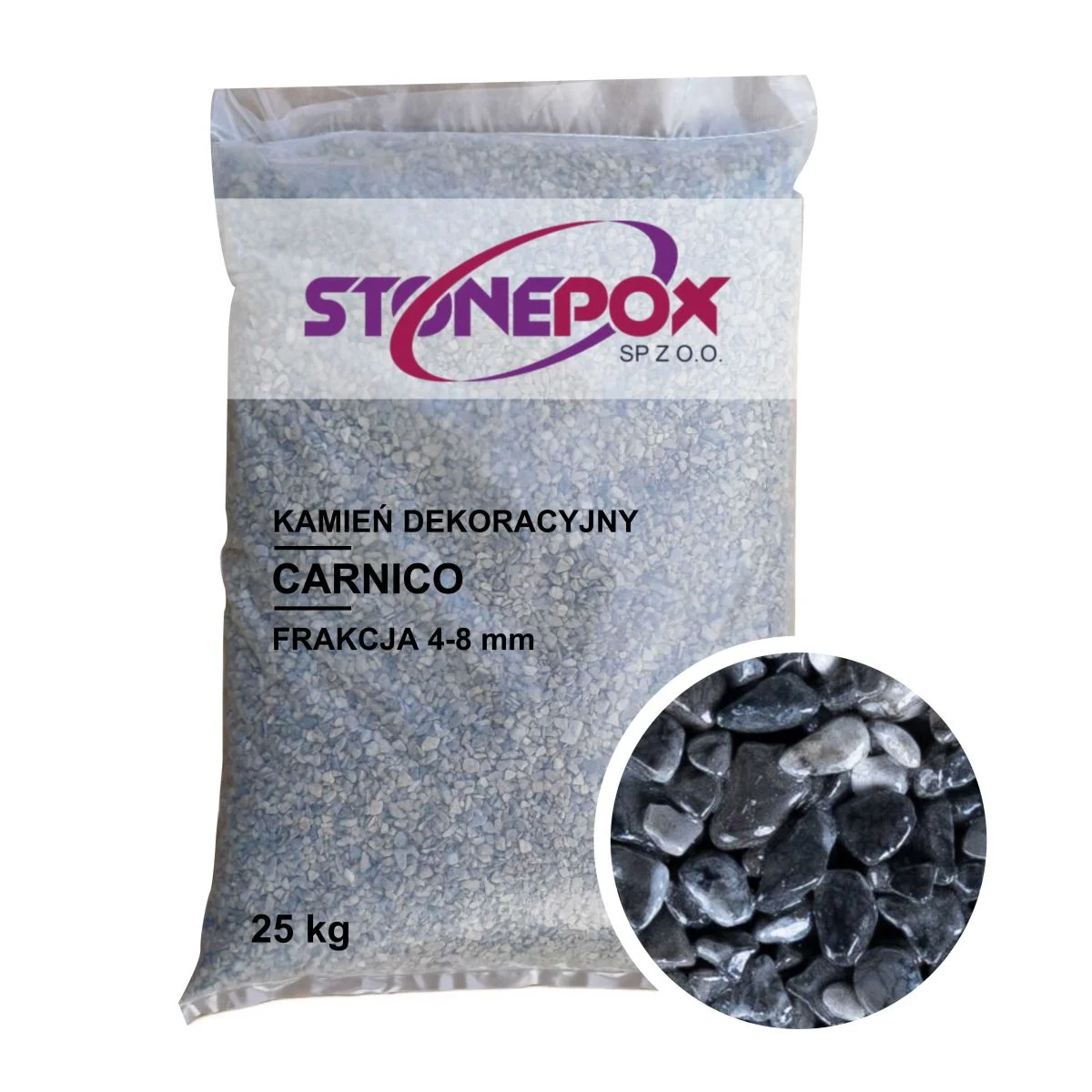 Kamień dekoracyjny Carnico 4/8 mm – 25 kg. Kamienny Dywan