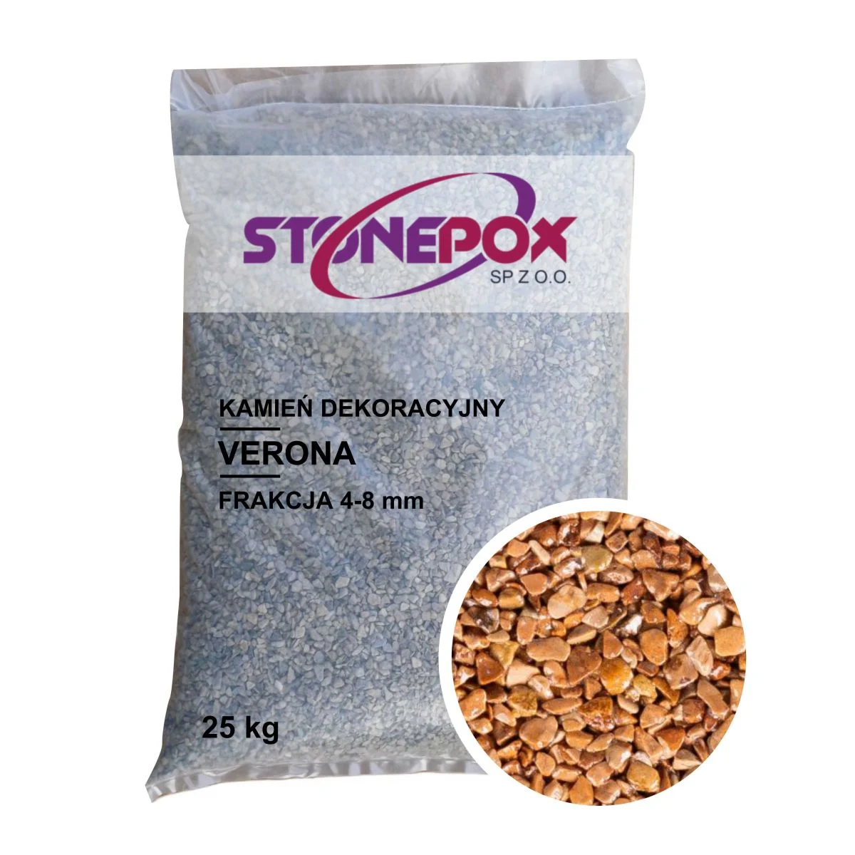 Kamień dekoracyjny Verona 4/8 mm – 25 kg. Kamienny Dywan