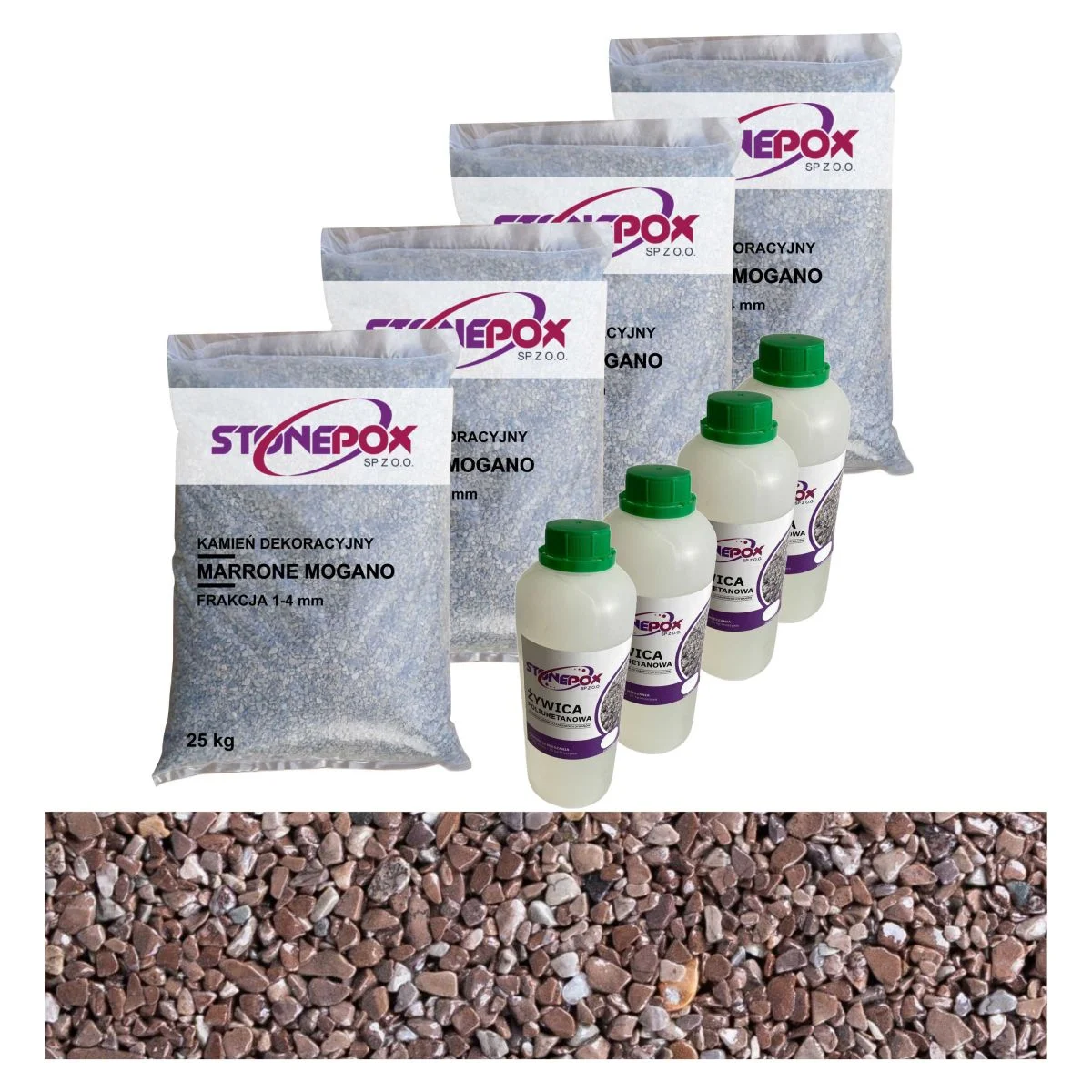 Marrone Mogano 4-8 mm – zestaw na 5m2