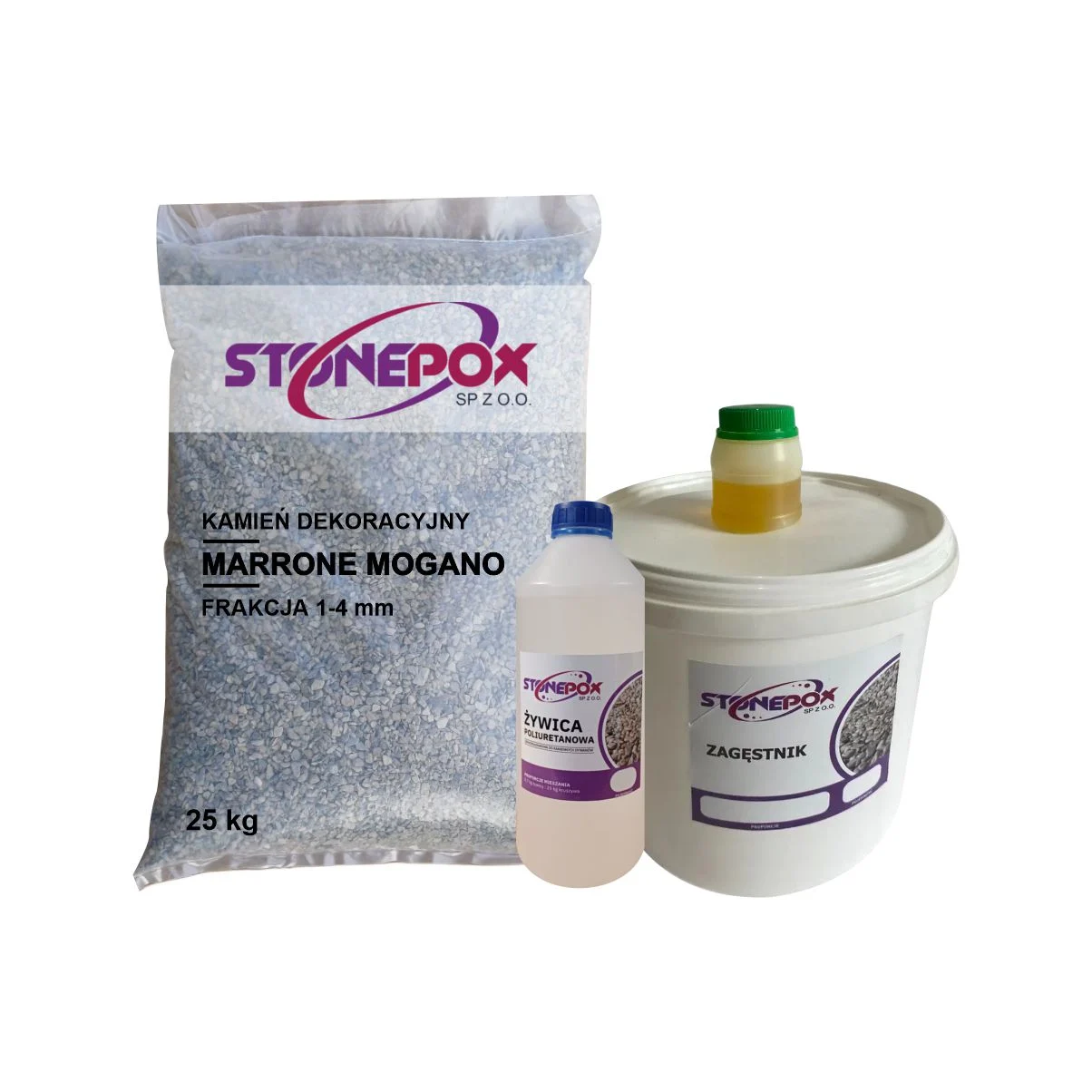 Marrone Mogano 1-4 mm – zestaw do pionów 1m2